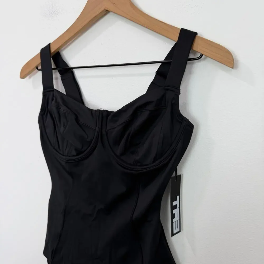 NWT Ta3 Lifty One Piece Swimsuit in Black Size Small Regular Long D/DD